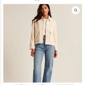 Abercrombie & Fitch Tweed Jacket, Cream, Size L